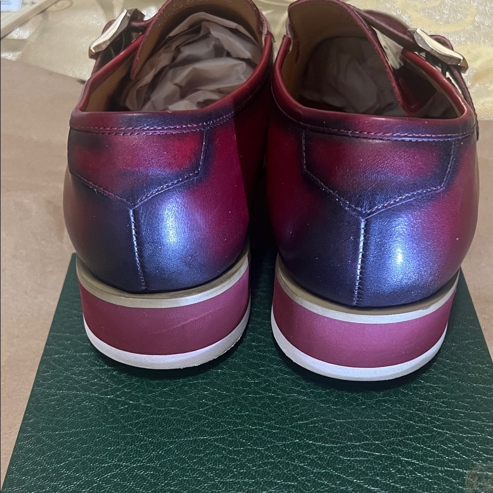 Carucci Red Patent Monk Strap- Size 12- Red & White Hybrid Sole EUC - Picture 11 of 12